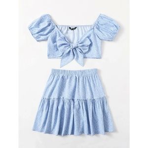 Floral Top + Skirt Set